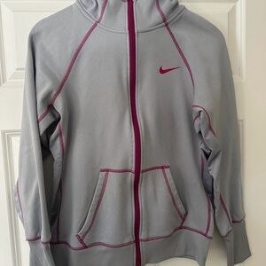 Nike women’s therma-fit zip up  -Gray and Pink Nike Hoodie